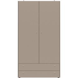 Matteo klædeskab 108 cm 2 låger - Grå