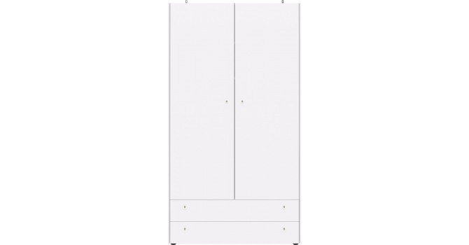 Matteo klædeskab 108 cm 2 låger - Hvid